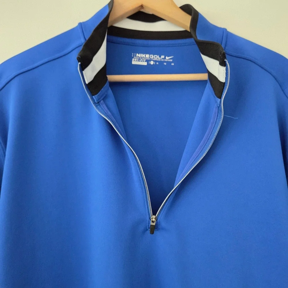 Nike Golf Pullover‎ Blue 1/4 Zip Dri-FIT Colorblock Mens XL